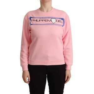 Philippe Model Pink Printed Long Sleeves Pullover Women's Sweater